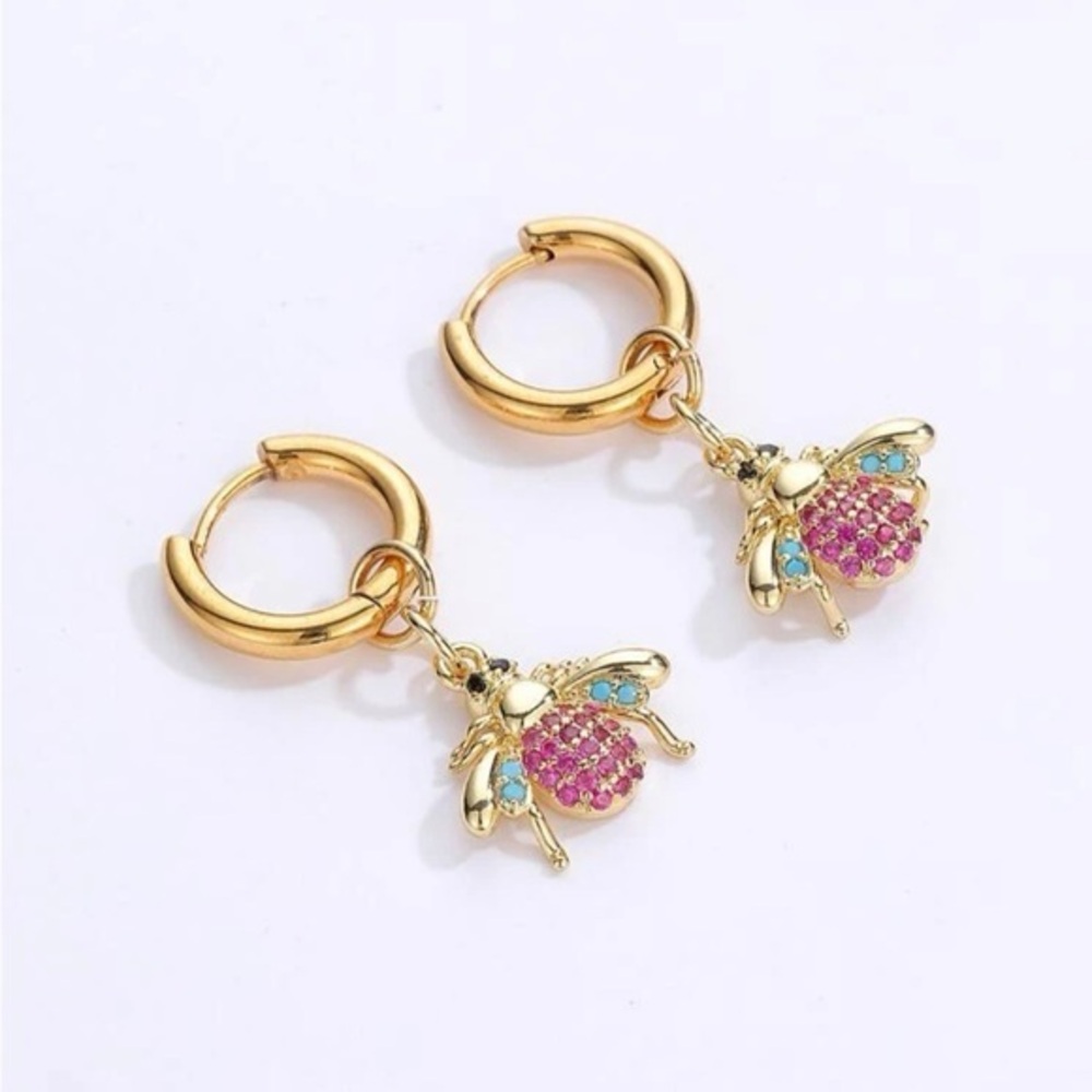 Bee Huggie Hoop Earrings